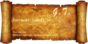 German Tamás névjegykártya